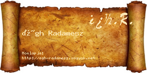 Ágh Radamesz névjegykártya